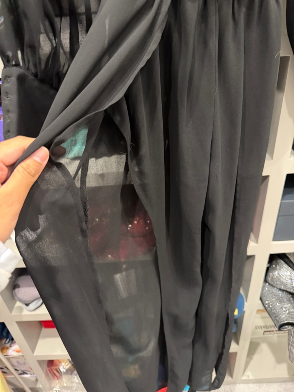 Sheer Black jumpsuit with slits - Picture 2 of 8
